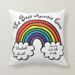 Cojín Decorativo La mejor tía del arcoiris colorido