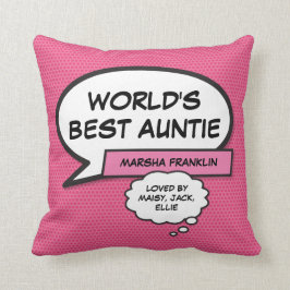 Cojín Decorativo La mejor tía del mundo, cómica divertida de Guay,