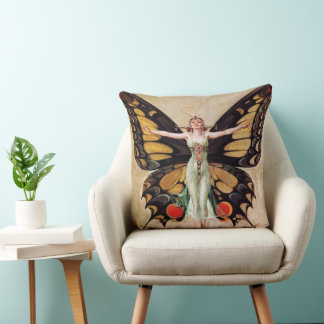 Cojín Decorativo La metamorfosis de la chica Flapper a mariposa 192