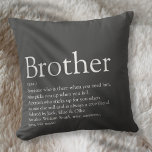 Cojín Decorativo La moderna definición del mejor hermano Guay gris<br><div class="desc">Perfecto para su hermano especial (grande o pequeño) para crear un regalo único. Una manera perfecta de mostrarle lo asombroso que es cada día. Incluso puedes personalizar el fondo a su color favorito. Diseñado por Thisisnotme©</div>
