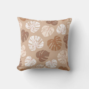 Cojín Decorativo La monstera beige deja un patrón ininterrumpido. T