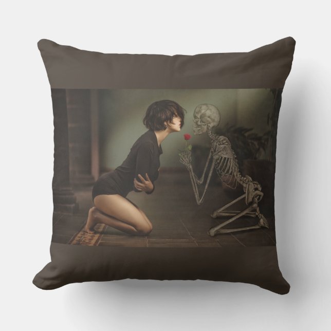 Cojín Decorativo La muerte y la joven mujer (Anverso)