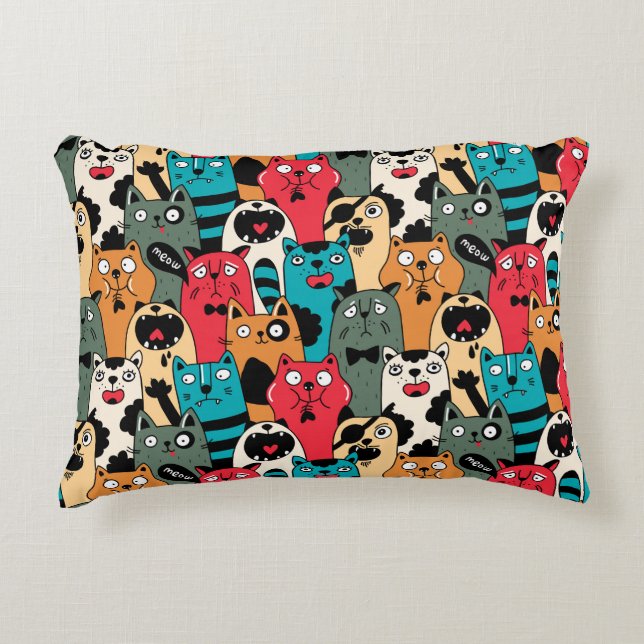 Cojín Decorativo La multitud de gatos (Anverso)