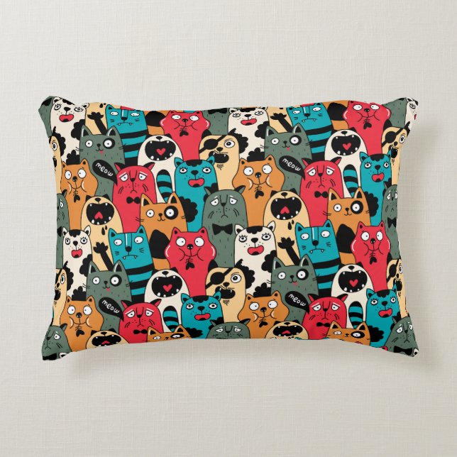 Cojín Decorativo La multitud de gatos (Anverso)