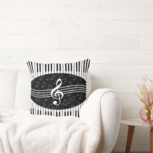 Cojín Decorativo La música elegante observa llaves del Clef agudo 