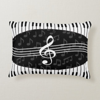 Cojín Decorativo La música elegante observa llaves del Clef agudo y