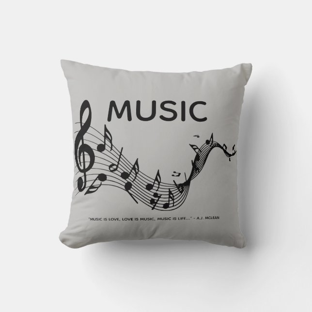Cojín Decorativo La música es amor (Anverso)