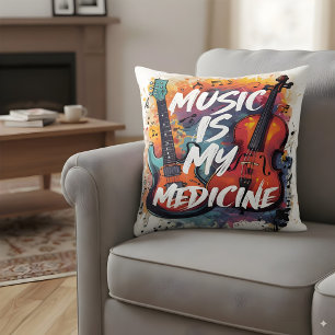 Cojín Decorativo La música es mi medicina