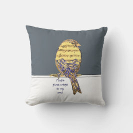 Cojín Decorativo La música le da alas a mi alma Nota de música Cita