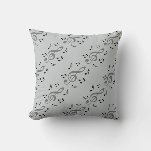 Cojín Decorativo La música observa gris (Anverso)