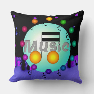 Cojín Decorativo La música soporta las bandas musicales de DJs de