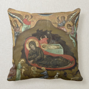 Cojín Decorativo La natividad, (aceite en el panel)
