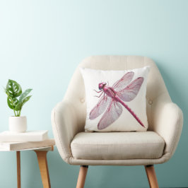 Cojín Decorativo La naturaleza de la libélula rosa inspiró el arte