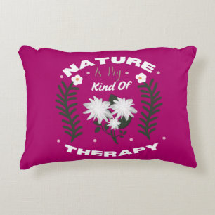 Cojín Decorativo La naturaleza es mi tipo de terapia Diseño floral 