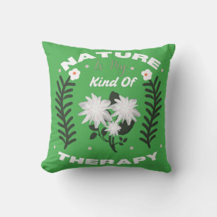 Cojín Decorativo La naturaleza es mi tipo de terapia Diseño floral