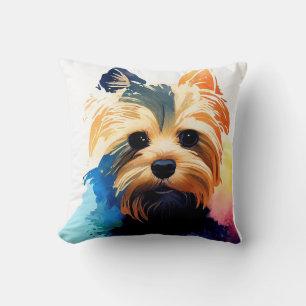 Cojín Decorativo La naturaleza salvaje del perro de Yorkshire Color