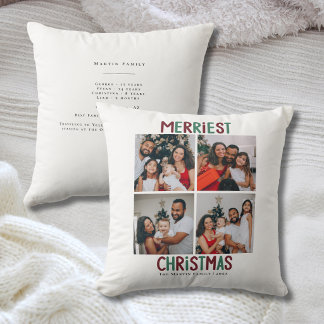 Cojín Decorativo La Navidad más alegre Familia 4 Foto Moderna