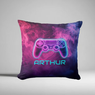 Cojín Decorativo La neón de videojuegos para niños personalizada