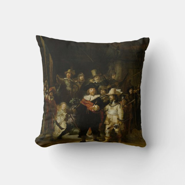 Cojín Decorativo La nevada de Rembrandt van Rijn "Nachtwacht" (Anverso)