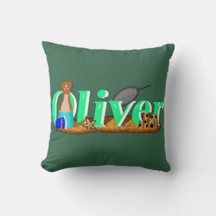 Cojín Decorativo La nutria Oliver está en la playa