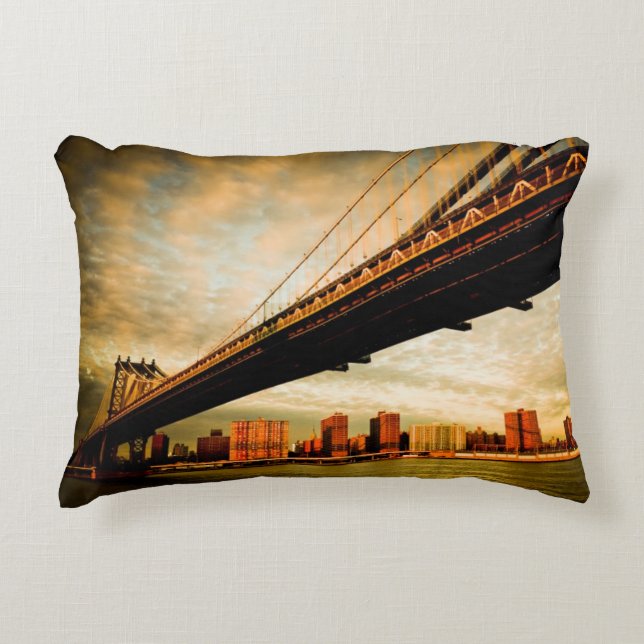 Cojín Decorativo La opinión del puente de Manhattan del lado de (Anverso)