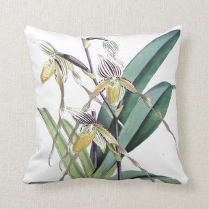 Cojín Decorativo La orquídea tropical botánica del vintage florec