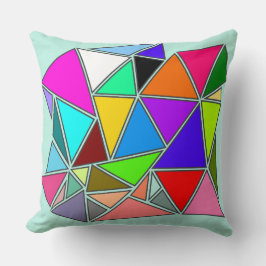 Cojín Decorativo La paleta de colores de los triángulos en el fondo