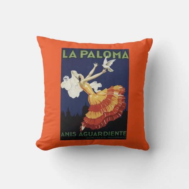 Cojín Decorativo La Paloma - Anis Aguardiente promocional (Anverso)