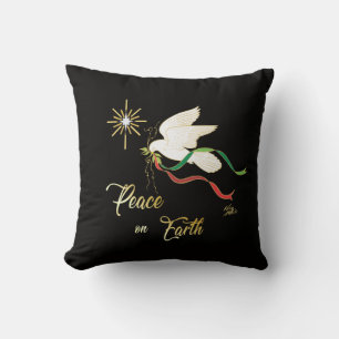 Cojín Decorativo La paloma blanca difunde la paz en la tierra