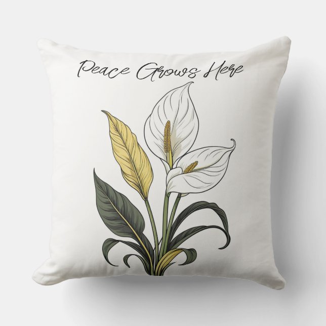 Cojín Decorativo La paz crece aquí (Anverso)