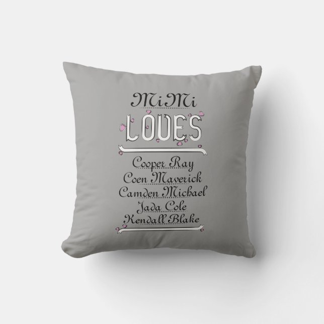 Cojín Decorativo La Personalizada Mimi Ama Sus Abuelas (Anverso)