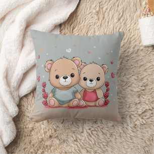 Cojín Decorativo La Personalizado educada Teddy ama el día de San V