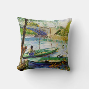 Cojín Decorativo La pesca en primavera, Vincent van Gogh.