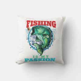 Cojín Decorativo La pesca es mi pasión, idea de regalo de pesca de 