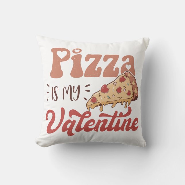 Cojín Decorativo La pizza es mi San Valentín (Anverso)