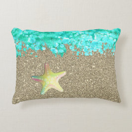 Cojín Decorativo La playa de las estrellas de mar y arena
