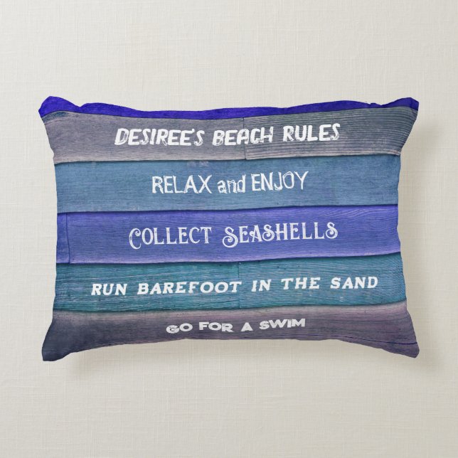 Cojín Decorativo La playa grisácea azul Verde azulado ruidoso y mad (Anverso)