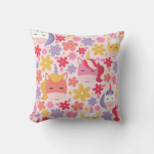 Cojín Decorativo La pradera encantada de unicornio