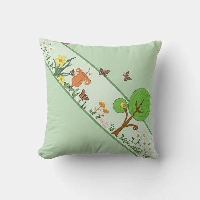 Cojín Decorativo La primavera de papel (Anverso)