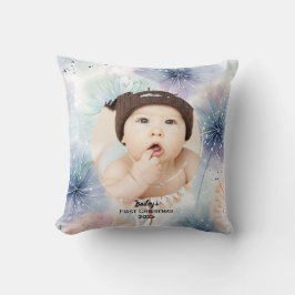 Cojín Decorativo La primera foto navideña del bebé, Dandelion,