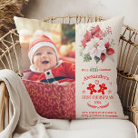 Cojín Decorativo La primera Navidad de un bebé florido con eleganci<br><div class="desc">Conmemorar la primera Navidad de su bebé con un toque personalizado de elegancia y confort. Nuestro Cojín decorativo Photo Elegant Floral Baby's First Christmas está diseñado para capturar la magia de este hito especial, añadiendo un toque festivo y elegante a su decoración de vacaciones. Diseño floral elegante: la almohada está...</div>