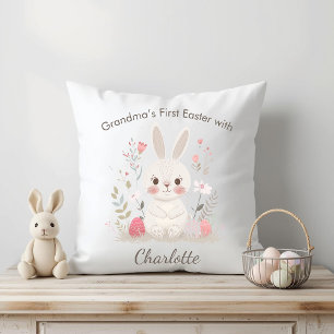Cojín Decorativo La primera Pascua de la abuela personalizada 