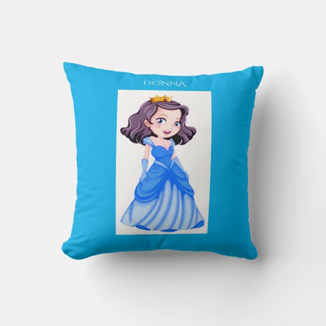 Cojín Decorativo La princesa lanza almohada. Nombre personalizado. (Anverso)