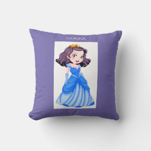 Cojín Decorativo La princesa lanza almohada. Nombre personalizado.