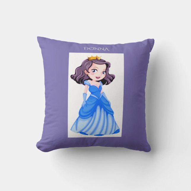 Cojín Decorativo La princesa lanza almohada. Nombre personalizado. (Anverso)