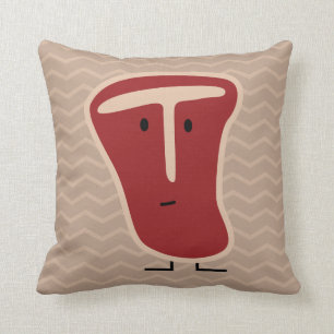 Cojín Decorativo la proteína de la carne del filete del T-hueso as