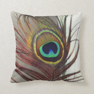 Cojín Decorativo La reclinación de la pluma del ojo o del pavo rea