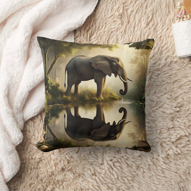 Cojín Decorativo La reflexión de un elefante (Manta)