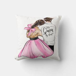 Cojín Decorativo La Reina de mi corazón pareja del día de San Valen