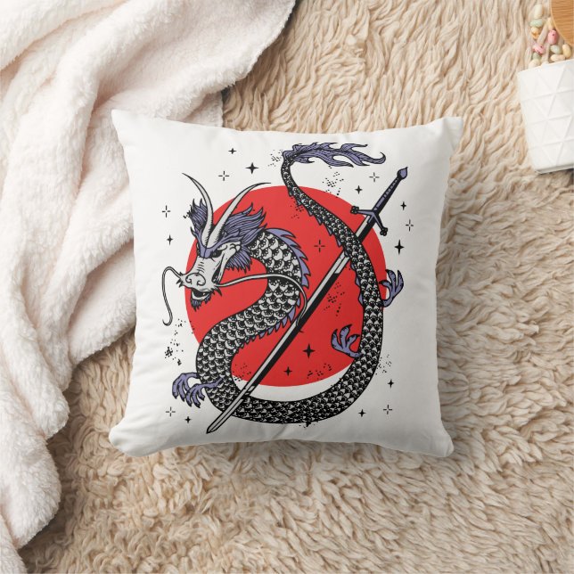 Cojín Decorativo La resistencia de Dragon: Una obra de arte majestu (Manta)